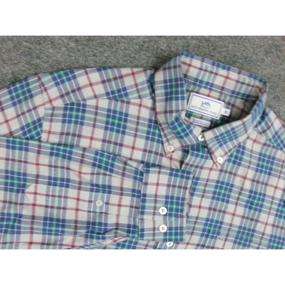 Southern Tide‎ Short Mens Med Classic Fit Blue Green Plaid - Picture 1 of 9